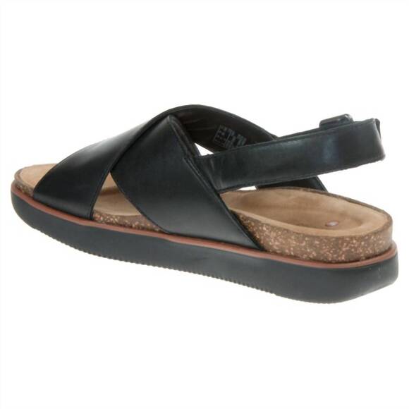 NEW CLARKS women\'s elayne cross sandal in black